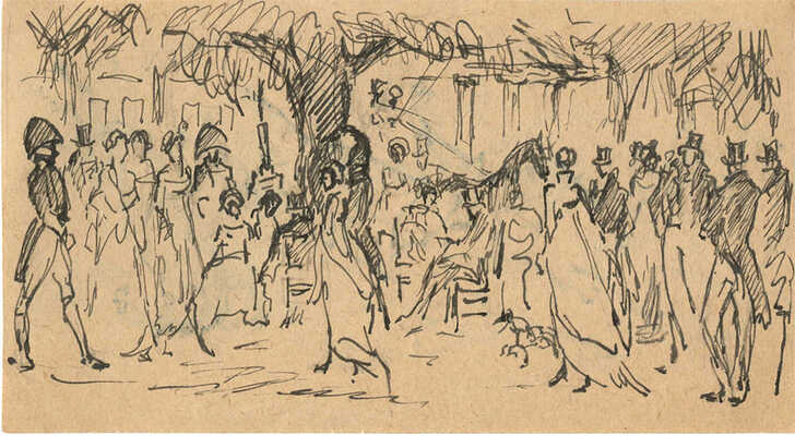 Бехтеев Владимир Георгиевич. Лот из восьми иллюстраций на пяти листах к кн.: Мейн Э. Роман леди Байрон